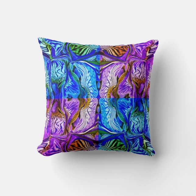 Lila Iris Flower / Greenleaf / 1974 / Fyra / Kudde (Framsida)