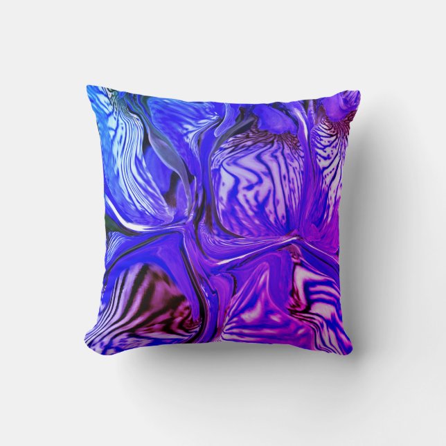 Lila Iris Flower / Miami / Kudde (Framsida)