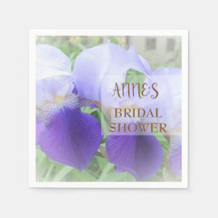 Lila Iris Flower Möhippa Papper Napkins Pappersservett