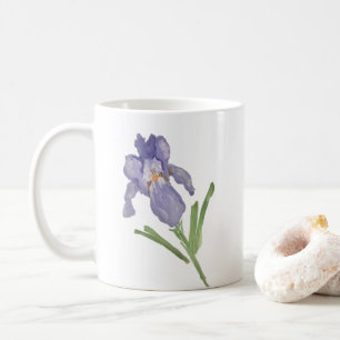 Lila Iris Flower Painting Stone Underlägg Kaffemugg