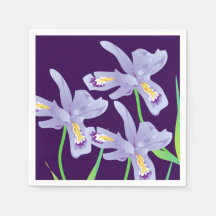 Lila Iris Flower Pappersservett