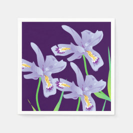 Lila Iris Flower Pappersservett