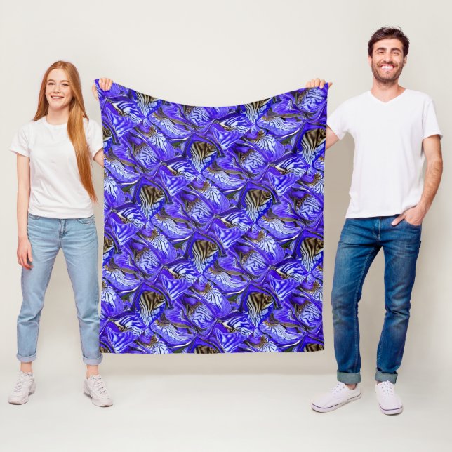 Lila Iris Flower / Slaned / Tilt / / Fleecefilt (På plats)