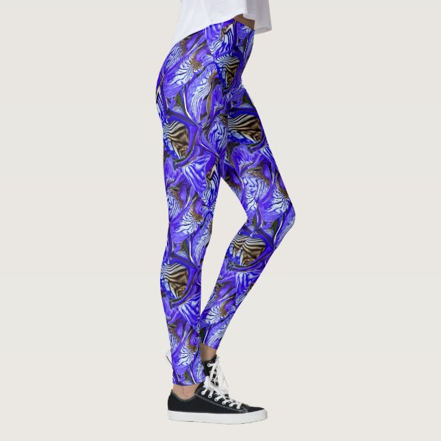 Lila Iris Flower / Slaned / Tilt / / Leggings (Höger)