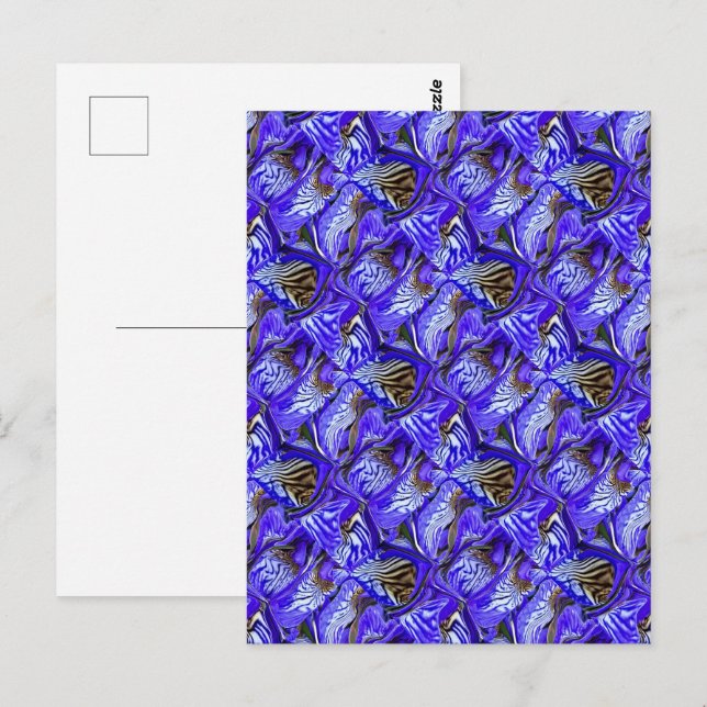 Lila Iris Flower / Slaned / Tilt / / Vykort (Fram/baksida)