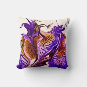 Lila Iris Flower Swirls / 1974 / Kudde