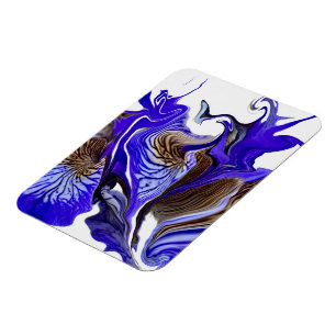Lila Iris Flower Swirls Flexible Magnet