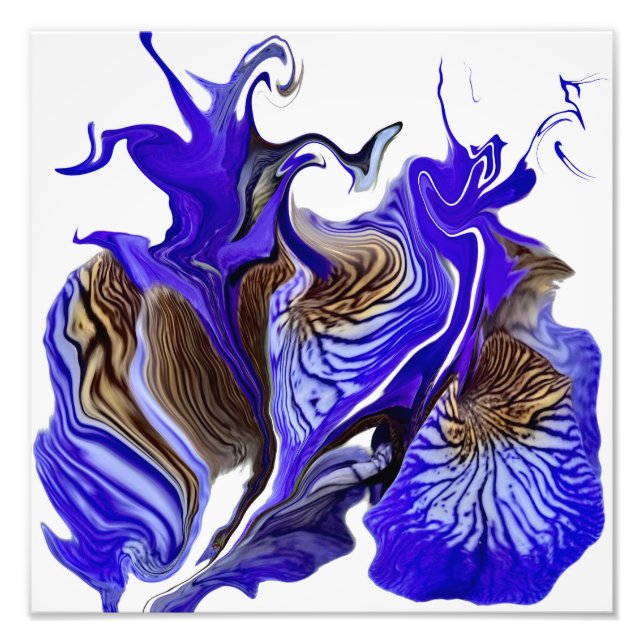 Lila Iris Flower Swirls Fototryck (Framsidan)