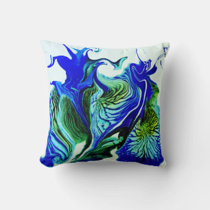 Lila Iris Flower Swirls / Greenleaf / Kudde