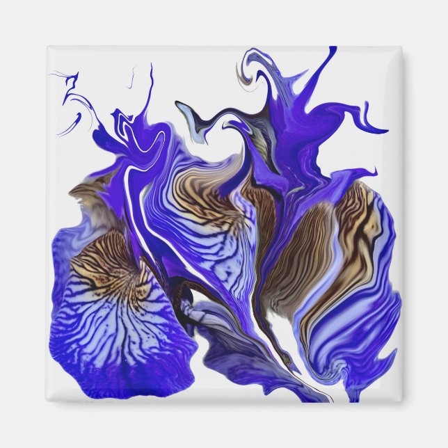 Lila Iris Flower Swirls Magnet (Framsidan)