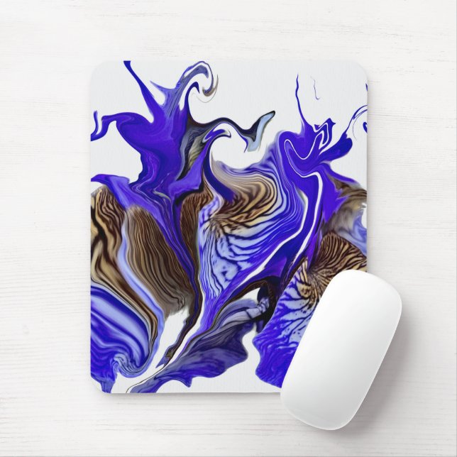 Lila Iris Flower Swirls Musmatta (Med mus)