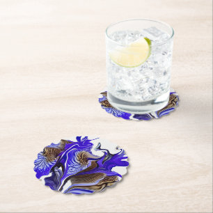 Lila Iris Flower Swirls Underlägg Papper