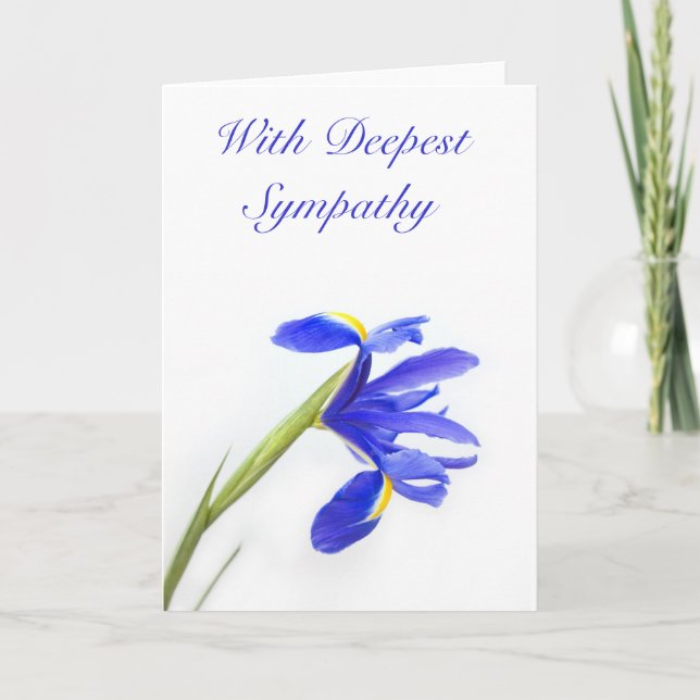 Lila Iris Flower Sympathy Card Kort (Framsida)