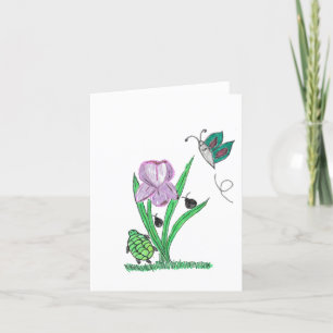 Lila Iris Flower Tack Kort