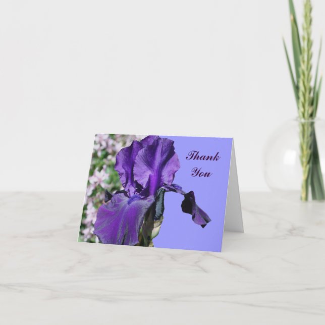 Lila Iris Flower Tackor You Card Tack Kort (Framsida)