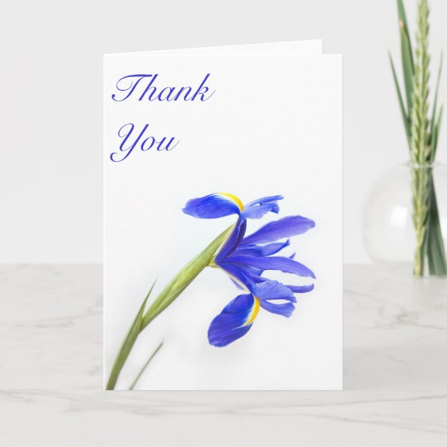 Lila Iris Flower Tackor You Card Tack Kort (Framsida)