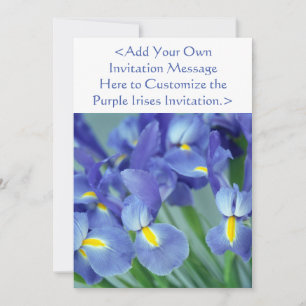 Lila Iris Flowers Anpassningsbar Garden-inbjudan Inbjudningar