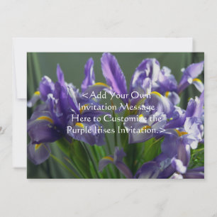 Lila Iris Flowers Anpassningsbar Garden-inbjudan Inbjudningar