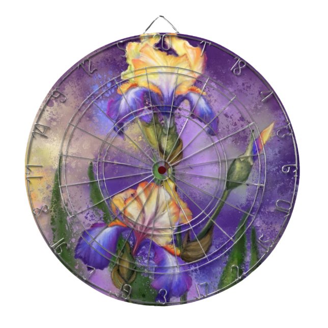 Lila Iris Flowers Dart Board Irises Darttavla (Framsidan)