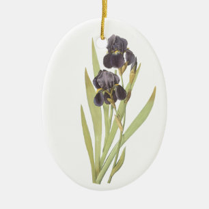 Lila Iris Flowers Julgransprydnad Keramik