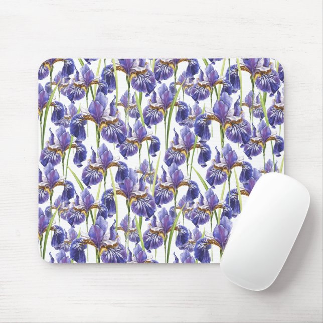 Lila Iris Flowers Musmatta (Med mus)