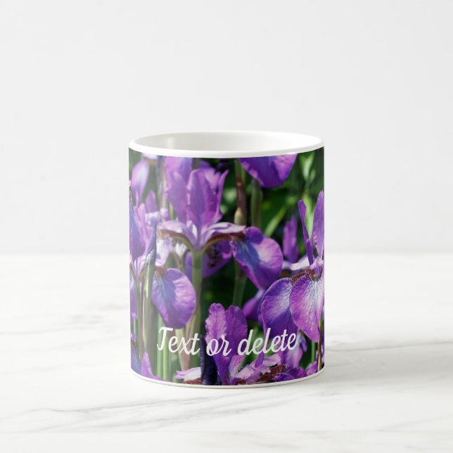 Lila Iris Flowers Personlig Kaffemugg (Center)