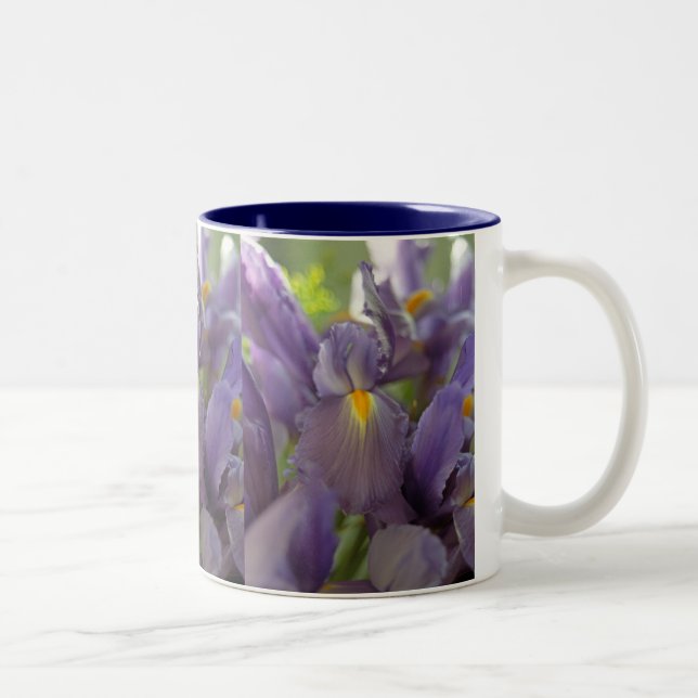 Lila Iris Flowers Photo Art Kaffe koppar (Höger)