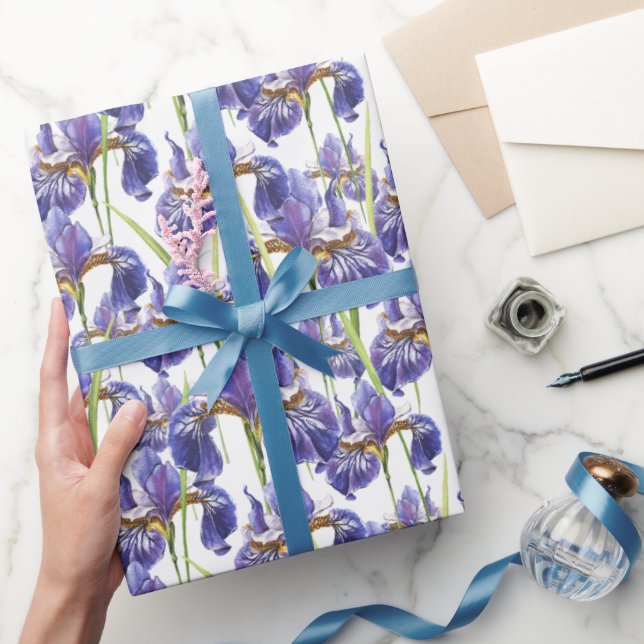 Lila Iris Flowers Presentpapper (Gifting)