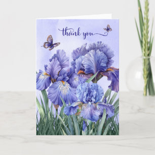 Lila Iris Garden and Butterflies Tack Kort