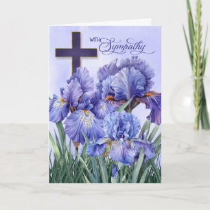 Lila Iris Garden Christian Sympathy Kort