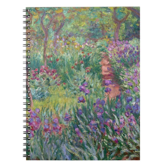 Lila Iris Garden Impressionist bärbar dator Anteckningsbok (Framsidan)