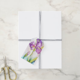 Lila Iris Gift Märkre Presentetikett