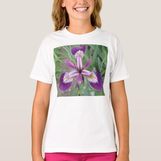 Lila Iris Girls T Shirt (Framsida)