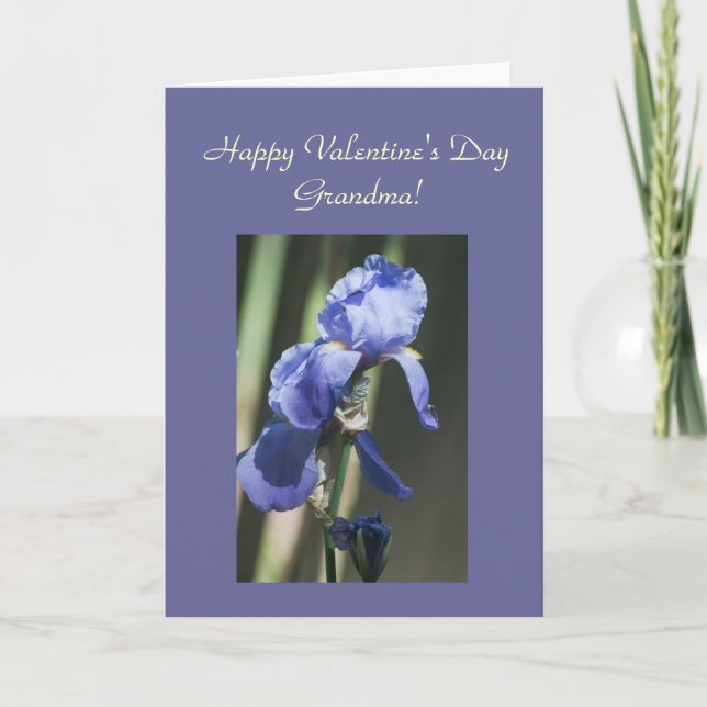 Lila Iris Grandma-mallkort Helgkort (Framsida)