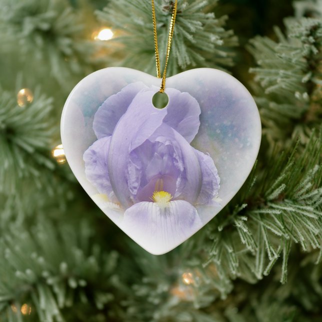 Lila Iris Heart Ornament (Träd)
