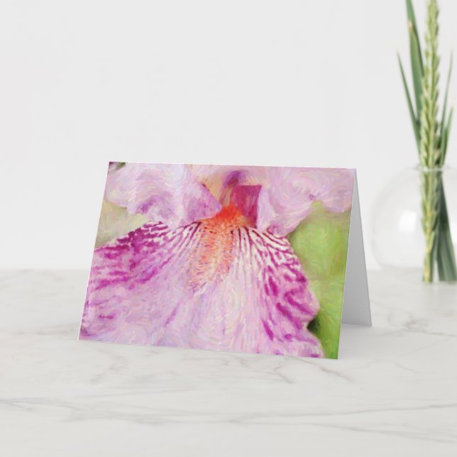 Lila Iris Impressionist Art Card Kort (Framsida)
