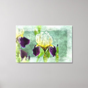 Lila Iris Impressionist Blommigt Painting Art Canvastryck
