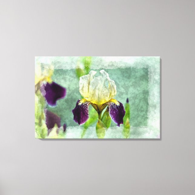 Lila Iris Impressionist Blommigt Painting Art Canvastryck (Framsida)