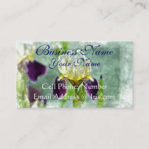 Lila Iris Impressionist Blommigt Painting Art Visitkort