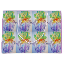 Lila Iris Irisar Blommig Akvarell Presentpåse