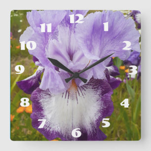 Lila Iris Irisar Syren Daisy Trädgårdsblomma Fyrkantig Klocka