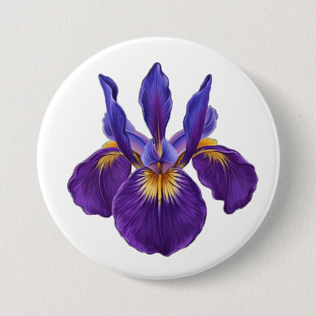 lila iris, irisblomma, akvarellblomma knapp (Framsida)