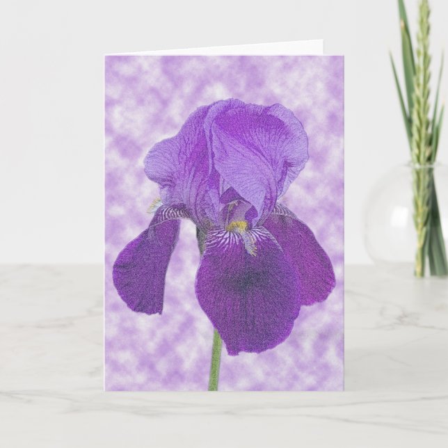 Lila Iris-kort Kort (Framsida)