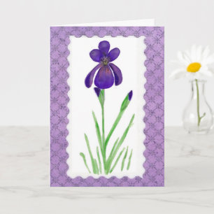 Lila Iris Large Font Mors dag Card Kort