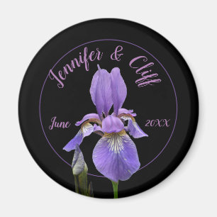 Lila Iris minneshögtid Elegant Magnet