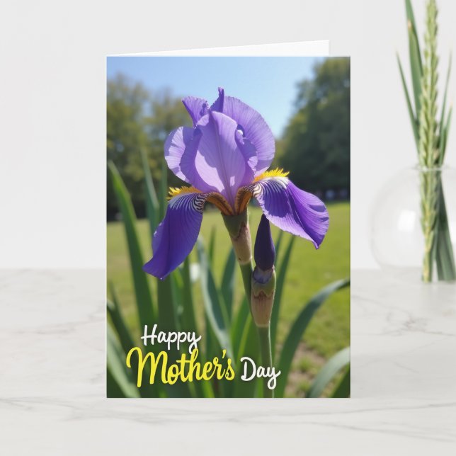Lila Iris Mors Dagskort Kort (Framsida)