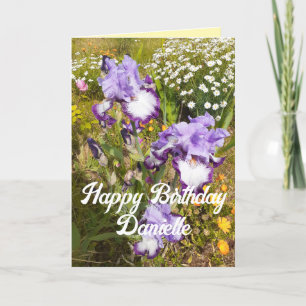 Lila Iris- och blomsterkort för Blommigt Kort