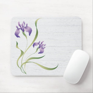 Lila Iris on Wood Musmatta