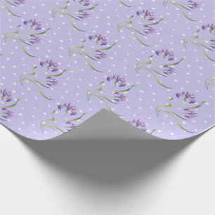 Lila Iris på Polka dots Presentpapper