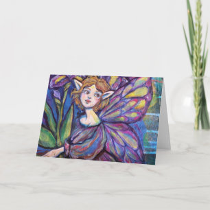 Lila Iris Pixie Girl Kort